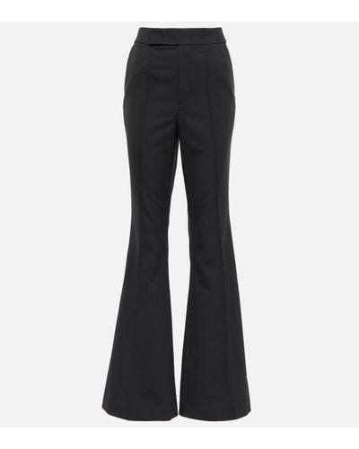 Roland Mouret High-rise Flared Wool-blend Trousers - Blue
