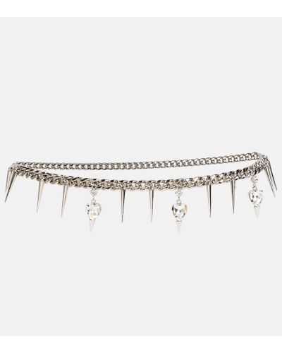 Alessandra Rich Embellished Chain Belt - Metallic