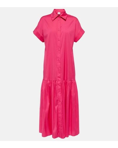 Max Mara Tebano Midi-hemdblusenkleid Aus Popeline Aus Einer Baumwollmischung - Pink