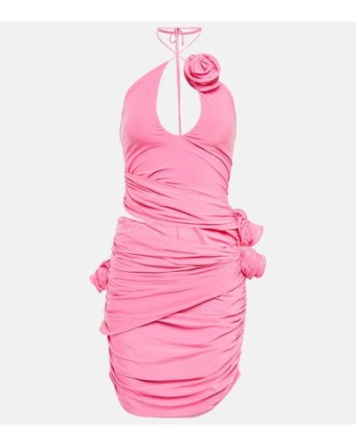 Magda Butrym Flower-appliqué Cut-out Minidress - Pink