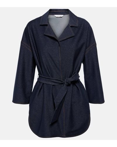 Max Mara Leisure Visone Cotton-blend Jersey Jacket - Blue