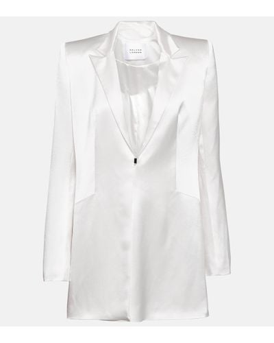 Galvan London Bridal Leith Satin Blazer Dress - White
