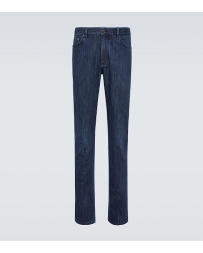 Zegna Mid-Rise Slim Jeans - Blau