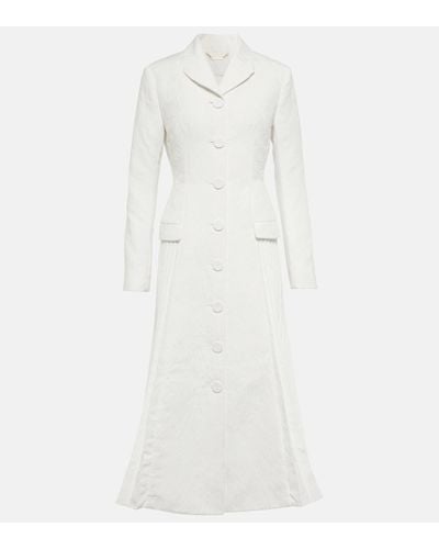 Erdem Manteau Bridal Calla en cloque - Blanc