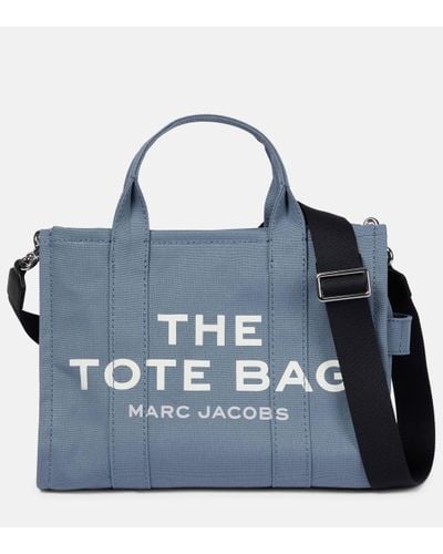 Marc Jacobs Cabas The Medium en toile - Bleu