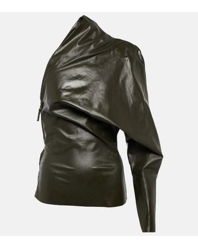 Rick Owens Draped One-shoulder Top - Green