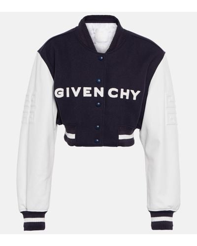 Givenchy 4g Cropped Varsity Jacket - Blue