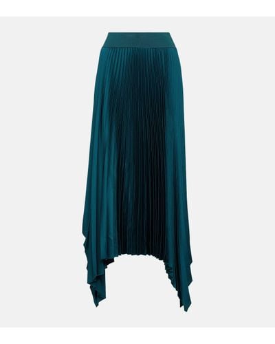 JOSEPH Ade Asymmetric Crepe Midi Skirt - Blue