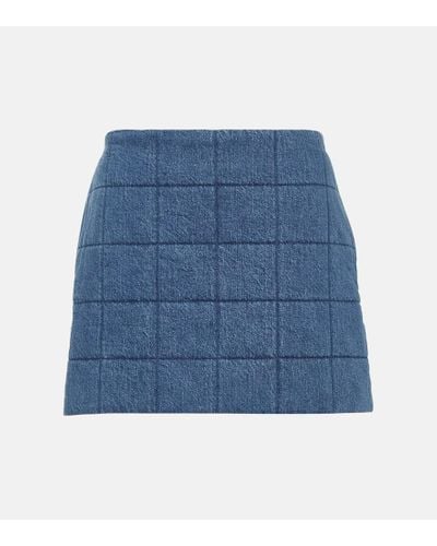 Gucci Quilted Denim Miniskirt - Blue