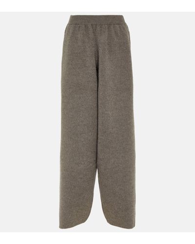 The Row Ednah Oversized Felted Wool Trousers - Grey