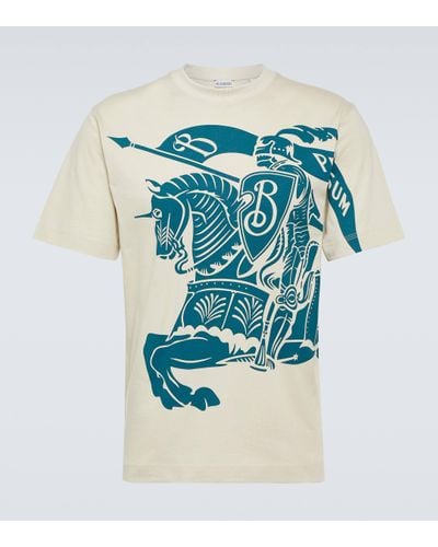 Burberry T-shirt imprime en coton - Bleu