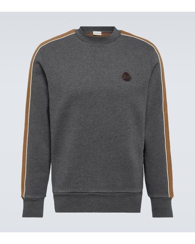 Moncler Sweat-shirt en coton melange - Gris