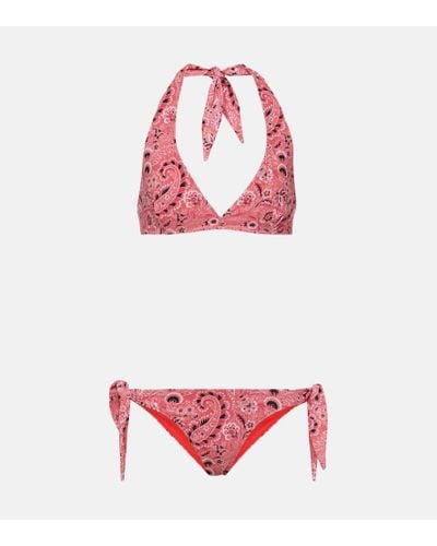 Etro Bikini con cuello halter y paisley - Rojo