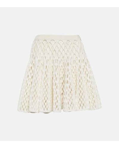 Alaïa High-rise Knit Miniskirt - Natural