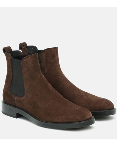 Tod's Botas Chelsea de gamuza - Marrón