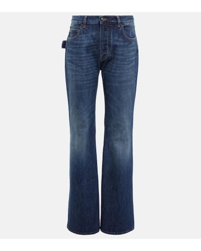 Bottega Veneta Jeans rectos de tiro alto - Azul