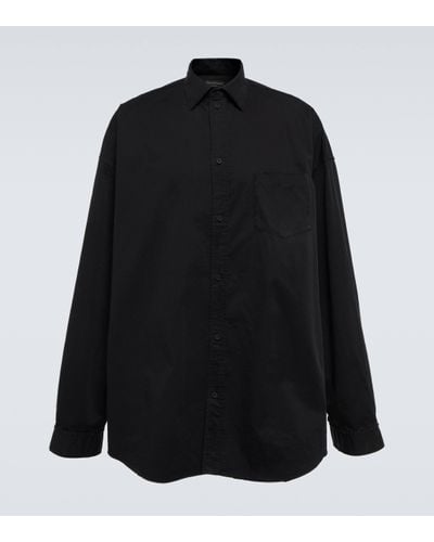 Balenciaga Oversized Cotton Shirt Jacket - Black