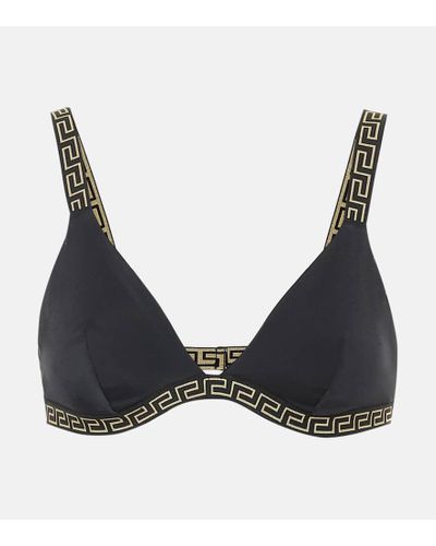 Versace Greek Key Bikini Bottoms - Black