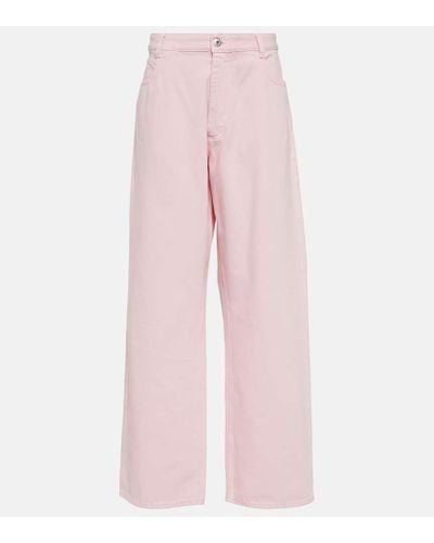 Bottega Veneta High-Rise Wide-Leg Jeans - Pink