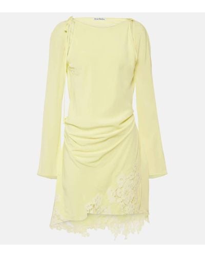 Acne Studios Cutout Lace-trimmed Minidress - Yellow