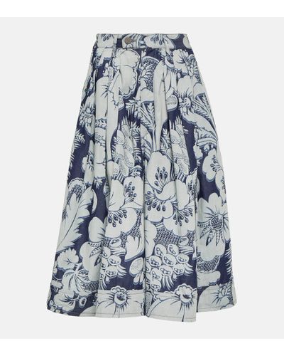 Vivienne Westwood Floral Pleated Wide-leg Trousers - Blue