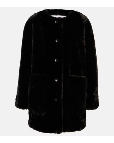 Proenza Schouler White Label Penelope Faux Fur Coat - Black