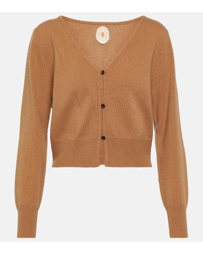 Jardin Des Orangers Cropped Wool And Cashmere Cardigan - Brown