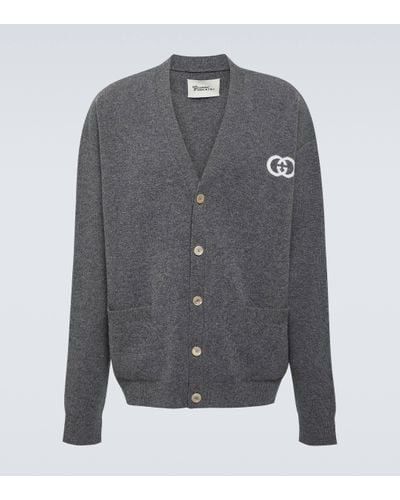 Gucci Interlocking G Wool Cardigan - Grey
