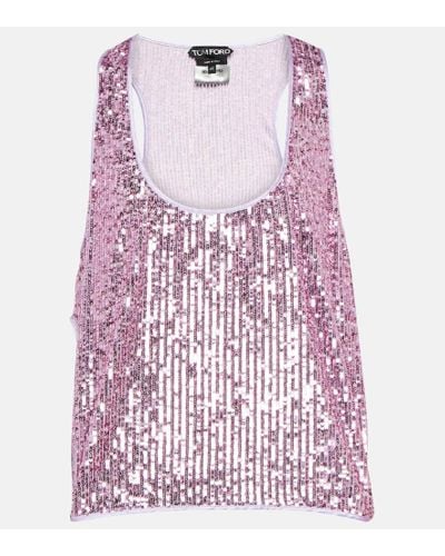 Tom Ford Top con paillettes - Rosa