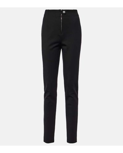 Alaïa Leggings a vita alta in gabardine - Nero