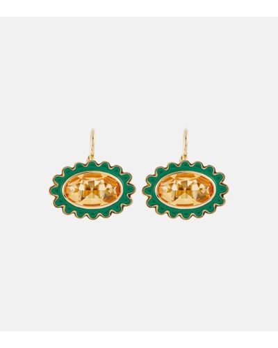 Aliita Margarita 18kt Gold Earrings With Citrine And Enamel - Metallic