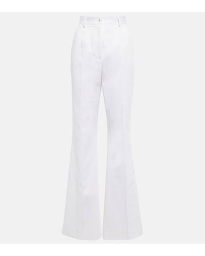 Dolce & Gabbana Pantalon evase a taille haute - Blanc