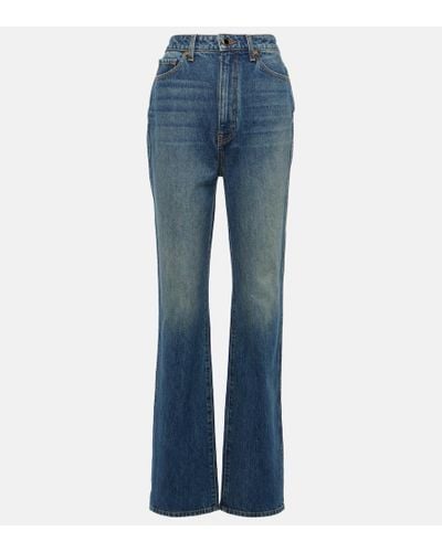 Khaite High-Rise Straight Jeans Danielle - Blau