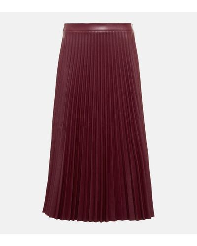 Proenza Schouler White Label Pleated Faux Leather Midi Skirt - Purple