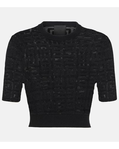 Givenchy 4g Jacquard Cropped Top - Black