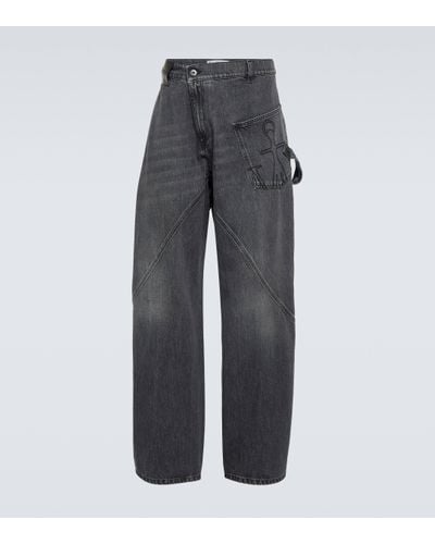 JW Anderson Twisted Workwear Wide-leg Jeans - Grey