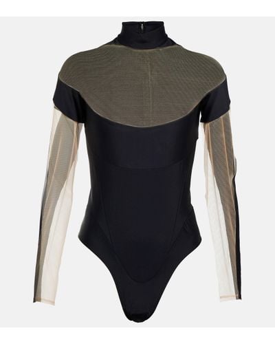 Sleeveless bodysuit with contrast logo