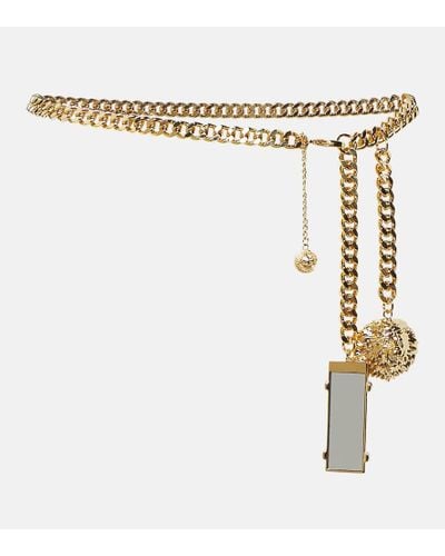 Balmain Cinturon de cadena adornado - Metálico