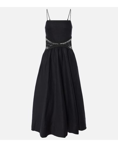 Jonathan Simkhai Malena Linen-blend Midi Dress - Black