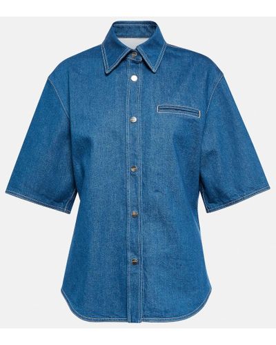 Ferragamo Camisa de algodon - Azul