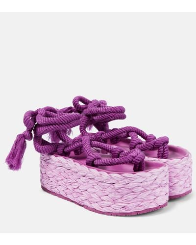 Isabel Marant Elif Platform Espadrille Sandals - Purple