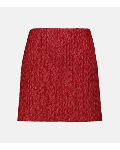 Miu Miu Quilted High-rise Miniskirt - Red