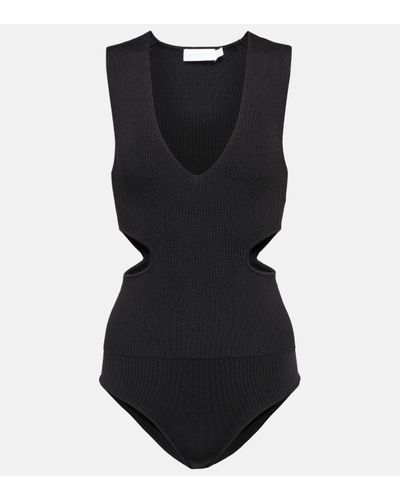 Jonathan Simkhai Shelbi Ribbed-knit Bodysuit - Black