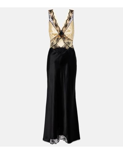Sir. The Label Aries Lace-trimmed Cutout Silk Maxi Dress - Black