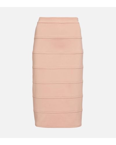 Max Mara Ennio Jersey Midi Skirt - Pink