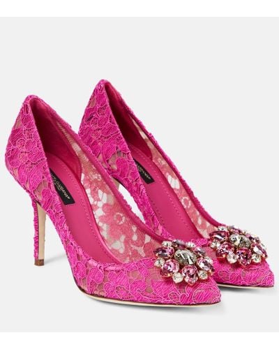 Dolce & Gabbana Pumps Bellucci aus Spitze - Pink