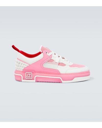 Christian Louboutin Astroloubi Leather-trimmed Sneakers - Pink