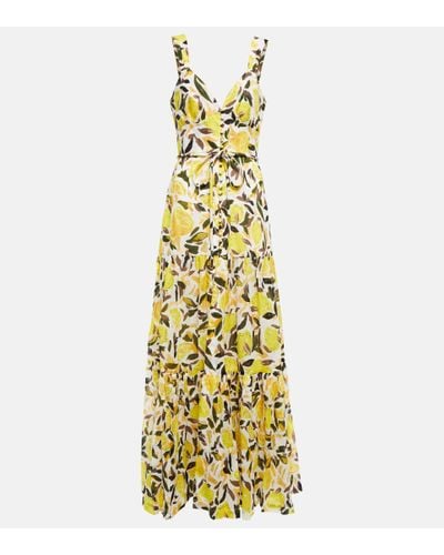 Rebecca Vallance Amarilla Printed Cotton Maxi Dress - Metallic