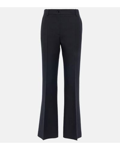 Valentino High-rise Wool And Silk Pants - Blue
