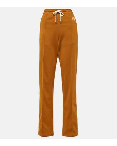 Loewe Pantalones deportivos de jersey con anagrama - Naranja